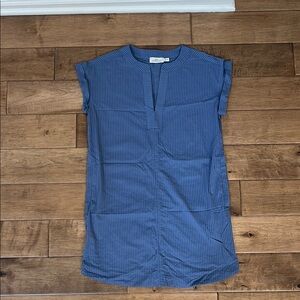 Blue Striped Short Sleeve Tunic